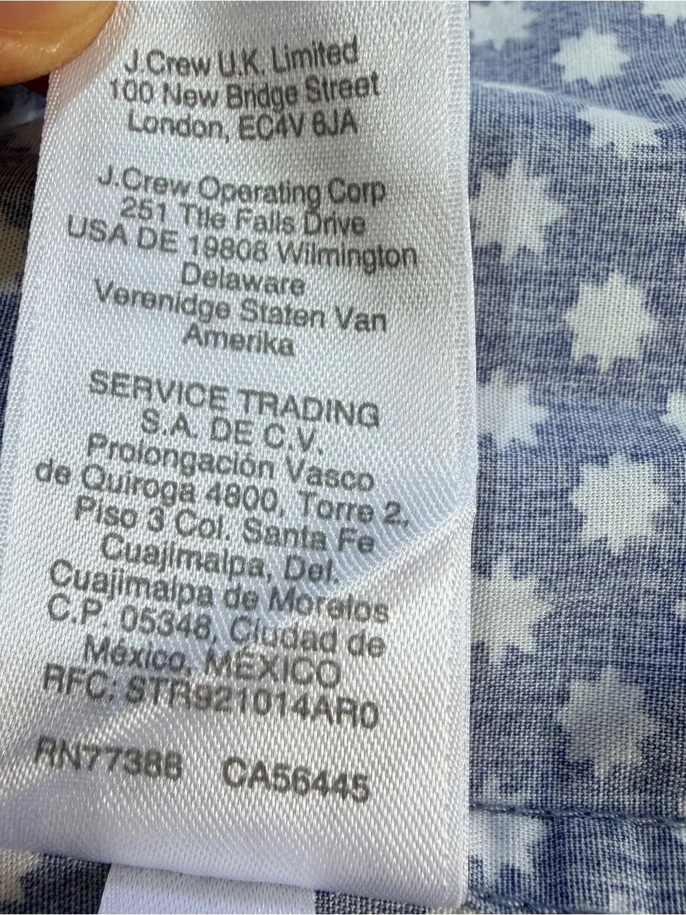 J.Crew Flex Men’s XL Blue White Geometric Short Sleeve Button Up Shirt